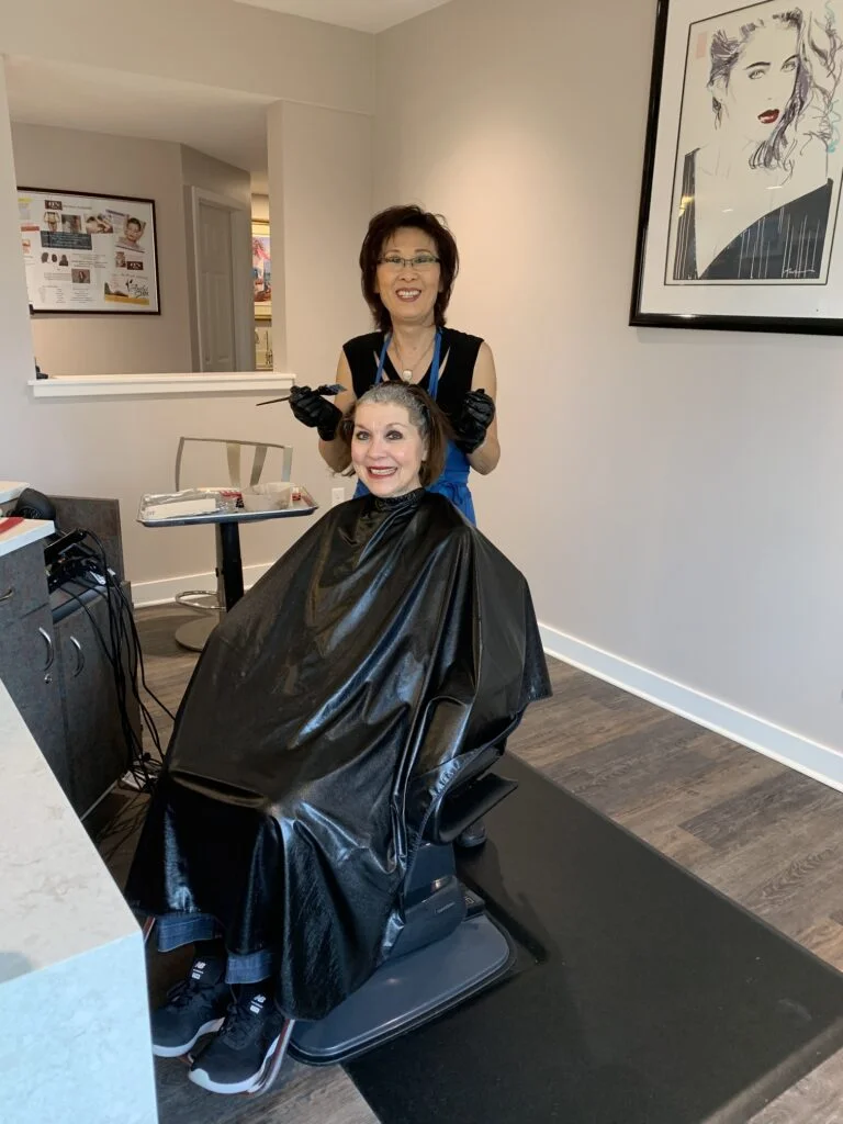 hair coloring for gray coverage in west des moines